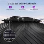 PURPLE LEAF 10' X 14' Hardtop Gazebo with Storage Box Outdoor Wood Grain Aluminum Frame Galvanized Steel Double Roof Gazebos with Netting and Curtains for Patio Deck Backyard Garden