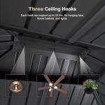 PURPLE LEAF 10' X 14' Hardtop Gazebo Outdoor Wood Grain Aluminum Frame Galvanized Steel Double Roof Gazebos with Netting and Curtains for Patio Deck Backyard Garden