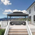 PURPLE LEAF 10' X 14' Gazebo with Galvanized Steel Hardtop Roof Patio Gazebo for Outdoor Lawn and Garden Permanent Pavilion Grey（Only Frame）