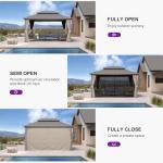 PURPLE LEAF 10' x 14' Outdoor Hardtop Gazebo, Champagne Aluminum Frame with Galvanized Steel Double Roof, Curtains and Netting for Patio Lawn and Garden