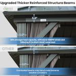 Domi 10' x 10' Hardtop Gazebo Outdoor Metal Gazebo with Galvanized Steel Double Roof Canopy, Curtains and Netting for Patio, Backyard, Deck, Lawn, Grey