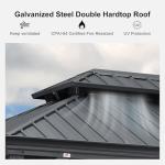 PURPLE LEAF 10' X 14' Gazebo with Galvanized Steel Hardtop Roof Patio Gazebo for Outdoor Lawn and Garden Permanent Pavilion Grey（Only Frame）