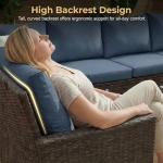 7 Piece Wicker Patio Furniture Set with Ottoman