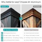 Domi 10x14 Outdoor Gazebo, Hardtop Gazebo with Aluminum Frame, Heavy Duty Pavilion Gazebo for Patio Deck Backyard, Curtain and Netting Included, Grey