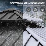 YITAHOME 10X10FT Gazebo Patios Hard Top Outdoor Double Roof Canopy Aluminum Frame Garden Gazebo with Curtains Netting for Backyards Decks Lawns, Gray