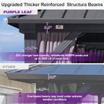 PURPLE LEAF 10' X 16' Permanent Hardtop Gazebo Aluminum Frame with Galvanized Steel Double Vented Roof Includes Removable Netting and Curtains with Hooks for Garden Patio Lawns Grey