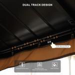 SOLUMIA 10’x12’ Hardtop Gazebo, Galvanized Steel Double Roof Canopy with Aluminum Frame, Outdoor Pavilion with Nettings and Curtains