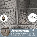 Domi 14' X 20' Hardtop Gazebo Outdoor Metal Gazebo Canopy with Galvanized Steel Double Roof, Aluminum Frame, Curtains and Netting for Patio, Deck, Garden, Grey