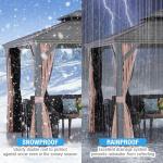 LeDoasis Nova 10' X 10' Hardtop Gazebo with Double Roof, Breathable Netting & Privacy Curtain Include, Heavy Duty Galvanized Steel, Garden, Lawn, Deck, Backyard