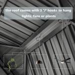 SHPAI 10’ x 12’ Hardtop Gazebo, Outdoor Aluminum Gazebo with Galvanized Steel Double Roof Canopy, Outdoor Permanent Metal Pavilion with Curtains and Netting for Patio, Backyard and Lawn, Dark Grey