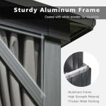 SHPAI 10’ x 12’ Hardtop Gazebo, Outdoor Aluminum Gazebo with Galvanized Steel Double Roof Canopy, Outdoor Permanent Metal Pavilion with Curtains and Netting for Patio, Backyard and Lawn, Dark Grey