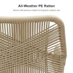 PURPLE LEAF 7 Pieces Outdoor Dining Set All-Weather PE Rattan Outdoor Patio Furniture Set with All Aluminum Frame Rectangular Table and Chairs Set for Lawn Garden Backyard Deck, Champagne