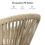 PURPLE LEAF 7 Pieces Outdoor Dining Set with Patio Aluminium Dining Table and Wicker Rattan Chairs Modern Furniture Cushions Sets for Backyard Indoor Decor Kitchen Champagne