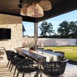 PURPLE LEAF 7 Pieces Outdoor Dining Set All Weather Wicker Patio Dining Set with Rectangular Aluminum Table and Modern Armrest Dining Chairs for Garden Deck Backyard Kitchen, Grey