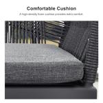 PURPLE LEAF 7 Pieces Outdoor Dining Set All-Weather PE Rattan Outdoor Patio Furniture Set with All Aluminum Frame Rectangular Table and Chairs Set for Lawn Garden Backyard Deck, Grey