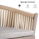 PURPLE LEAF 7 Pieces Outdoor Dining Set with Patio Aluminium Dining Table and Wicker Rattan Chairs Modern Furniture Cushions Sets for Backyard Indoor Decor Kitchen Champagne