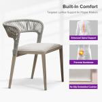 PURPLE LEAF 7 Pieces Outdoor Dining Set Patio Dining Furniture Aluminum Wicker Rattan Patio Table and Chairs Set for Lawn Garden Porch Champagne