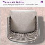 PURPLE LEAF 7 Pieces Outdoor Dining Set Patio Table and Chairs Set Aluminum Wicker Rattan Patio Furniture Set for Lawn Garden Porch Champagne