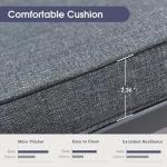 PURPLE LEAF 7 Pieces Patio Dining Set Wicker Outdoor Furniture Rectangular Table and Chairs Set for Garden Deck Aluminum Frame Backyard Kitchen Set, Cushions and Pillows Included Grey