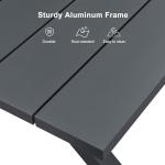 PURPLE LEAF 7 Pieces Outdoor Dining Set All-Weather PE Rattan Outdoor Patio Furniture Set with All Aluminum Frame Rectangular Table and Chairs Set for Lawn Garden Backyard Deck, Grey