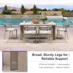 PURPLE LEAF 7 Pieces Outdoor Dining Set Patio Dining Furniture Aluminum Wicker Rattan Patio Table and Chairs Set for Lawn Garden Porch Champagne
