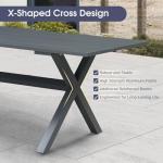 PURPLE LEAF 7 Pieces Patio Dining Set Wicker Outdoor Furniture Rectangular Table and Chairs Set for Garden Deck Aluminum Frame Backyard Kitchen Set, Cushions and Pillows Included Grey