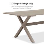 PURPLE LEAF 7 Pieces Outdoor Dining Set All-Weather PE Rattan Outdoor Patio Furniture Set with All Aluminum Frame Rectangular Table and Chairs Set for Lawn Garden Backyard Deck, Champagne