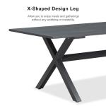 PURPLE LEAF 7 Pieces Outdoor Dining Set All-Weather PE Rattan Outdoor Patio Furniture Set with All Aluminum Frame Rectangular Table and Chairs Set for Lawn Garden Backyard Deck, Grey