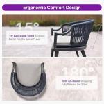 PURPLE LEAF 7 Pieces Outdoor Dining Set All Weather Wicker Patio Dining Set with Rectangular Aluminum Table and Modern Armrest Dining Chairs for Garden Deck Backyard Kitchen, Grey