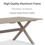 PURPLE LEAF 7 Pieces Outdoor Dining Set with Patio Aluminium Dining Table and Wicker Rattan Chairs Modern Furniture Cushions Sets for Backyard Indoor Decor Kitchen Champagne