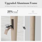 PURPLE LEAF 7 Pieces Patio Dining Set with Waterproof Furniture Cover Rectangular Table and Chairs Set for Garden Deck Aluminum Frame Backyard Kitchen Set, Cushions and Pillows Included Champagne