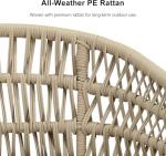 PURPLE LEAF 7 Pieces Outdoor Dining Set All-Weather PE Rattan Outdoor Patio Rurniture Set with All Aluminum Frame Rectangular Table and Chairs Set for Lawn Garden Backyard Deck, Champagne