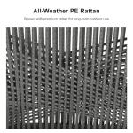 PURPLE LEAF 7 Pieces Outdoor Dining Set All-Weather PE Rattan Outdoor Patio Furniture Set with All Aluminum Frame Rectangular Table and Chairs Set for Lawn Garden Backyard Deck, Grey