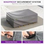 PURPLE LEAF 7 Pieces Patio Dining Set with Waterproof Furniture Cover Rectangular Table and Chairs Set for Garden Deck Aluminum Frame Backyard Kitchen Set, Cushions and Pillows Included Champagne