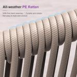 PURPLE LEAF 7 Pieces Outdoor Dining Set Patio Table and Chairs Set Aluminum Wicker Rattan Patio Furniture Set for Lawn Garden Porch Champagne