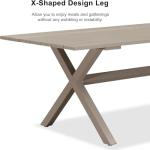 PURPLE LEAF 7 Pieces Outdoor Dining Set All-Weather PE Rattan Outdoor Patio Rurniture Set with All Aluminum Frame Rectangular Table and Chairs Set for Lawn Garden Backyard Deck, Champagne