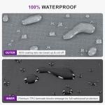 PURPLE LEAF 7 Pieces Patio Dining Set with Waterproof Furniture Cover Rectangular Table and Chairs Set for Garden Deck Aluminum Frame Backyard Kitchen Set, Cushions and Pillows Included Champagne