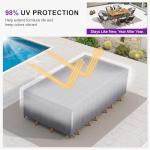 PURPLE LEAF 7 Pieces Patio Dining Set with Waterproof Furniture Cover Rectangular Table and Chairs Set for Garden Deck Aluminum Frame Backyard Kitchen Set, Cushions and Pillows Included Champagne