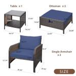 5-Piece Patio Conversation Set with Cushions