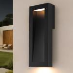 Yisuro Modern Outdoor Wall Light with LED, Exterior Lighting Fixtures 2700K Integrated, Matte Black Outside Wall Mount Lights for House Front Door Porch Garage Patio.Bulb Included.