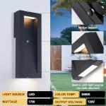 Yisuro Modern Outdoor Wall Light with LED, Exterior Lighting Fixtures 2700K Integrated, Matte Black Outside Wall Mount Lights for House Front Door Porch Garage Patio.Bulb Included.