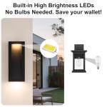 Yisuro Modern Outdoor Wall Light with LED, Exterior Lighting Fixtures 2700K Integrated, Matte Black Outside Wall Mount Lights for House Front Door Porch Garage Patio.Bulb Included.