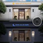 Yisuro Dusk to Dawn Porch Lights, Modern Black Wall Sconce with Crystal Bubble LED, Outdoor Lighting Fixture, 1 Pack