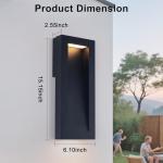 Yisuro Modern Outdoor Wall Light with LED, Exterior Lighting Fixtures 2700K Integrated, Matte Black Outside Wall Mount Lights for House Front Door Porch Garage Patio.Bulb Included.