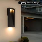 Yisuro Modern Outdoor Wall Light with LED, Exterior Lighting Fixtures 2700K Integrated, Matte Black Outside Wall Mount Lights for House Front Door Porch Garage Patio.Bulb Included.