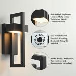 SIONLOM Outdoor Wall Lights Modern LED Exterior Lighting Fixtures, 3000K 20W Outdoor Wall Sconce for Porch, Matte Black Outside Wall Mount Lights for Front Door House Garage Indoor 2 Packs