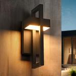 SIONLOM Outdoor Wall Lights Modern LED Exterior Lighting Fixtures, 3000K 20W Outdoor Wall Sconce for Porch, Matte Black Outside Wall Mount Lights for Front Door House Garage Indoor 2 Packs