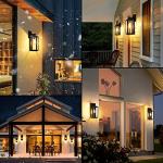 BesLowe Outdoor Wall Mount Light Fixture, Exterior Wall Lantern Waterproof, Black Outside Porch Sconce Lighting with Matte Black Finish & Glass Shade for House Garage Doorway Patio, E26 Socket