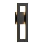 LamQee 14" Modern Outdoor Wall Lights, 3000K 1000LM Integrated LED Exterior Lighting Fixtures with Rectangle Frame, Matte Black Linear Outside Sconce Wall Mount for House Front Porch Patio Garage Door