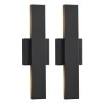 Outdoor Modern LED Wall Light Fixtures, Black Linear Exterior Wall Sconces 20W, Modern Porch Patio Light Fixture Waterproof Outdoor Wall Lights Outside Lights for House Garage Front Door Patio 2pack